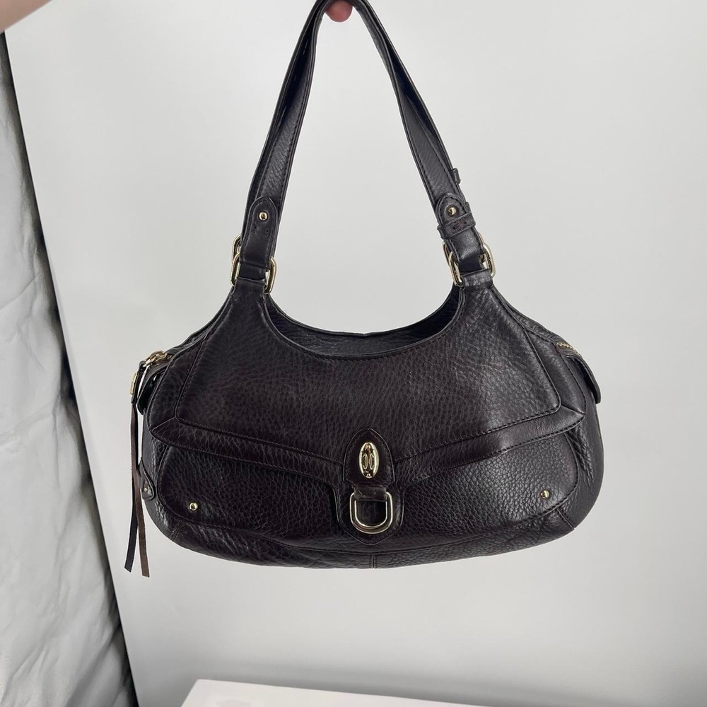 Vintage Y2K Cole Haan Purse Brown Pebbled Leather Old Money Quiet Luxury Chic